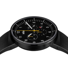 BN0095 Braun gents prestige chronograph watch - black dial and black rubber strap