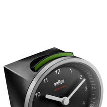 BC07 Braun classic analogue european radio controlled alarm clock - silver & black