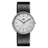 Gents BN0021 Classic Watch - White Dial and Black Leather Strap
