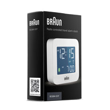 BC08 Braun digital radio controlled european travel alarm clock - white