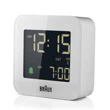 BC08 Braun digital radio controlled european travel alarm clock - white